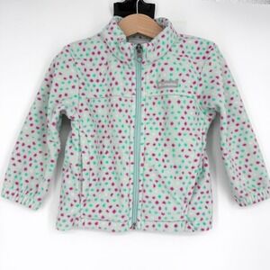 Columbia Girl's Polka Dot Fleece Zip Up‎ Jacket 2T